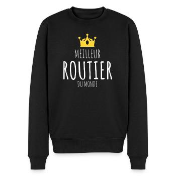 Meilleur routier du monde - Pull Premium bio Homme - noir - Devant - Nico (187cm)