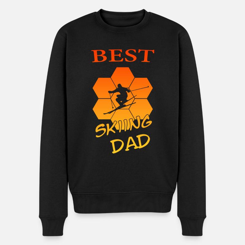 best skiing dad - Männer Premium Bio Pullover - Schwarz
