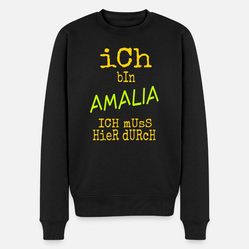 Amalia - Männer Premium Bio Pullover - Schwarz
