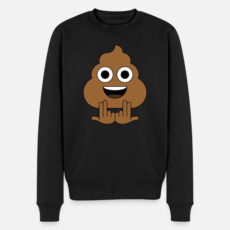 Emoji Caca Jul - Pull Premium bio Homme - noir
