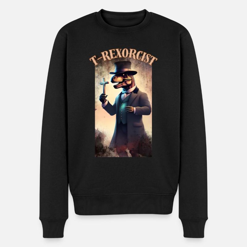 T-REXORCIST - Männer Premium Bio Pullover - Schwarz