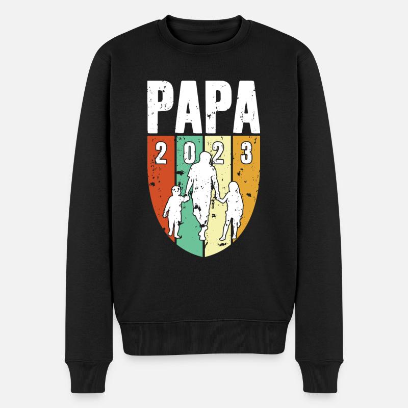 PAPA DEPUIS 2023 - Pull Premium bio Homme - noir