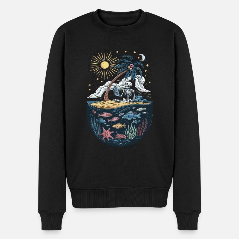 Tropical Island Vacation für Urlauber - Männer Premium Bio Pullover - Schwarz