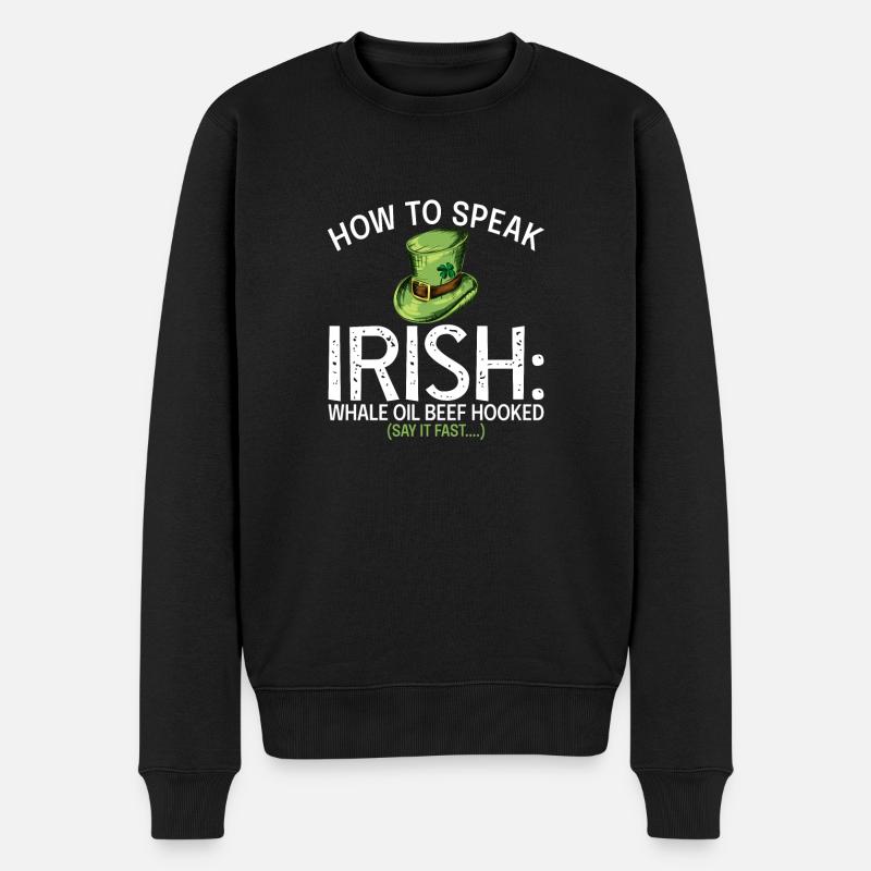Comment parler irlandais drôle langue accent St. - Pull Premium bio Homme - noir