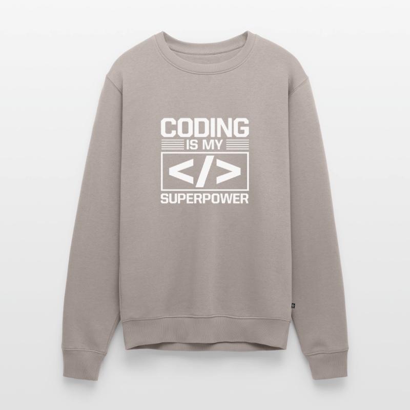 Coding Is My Superpower Programming Coder Computer Männer Premium Bio Pullover