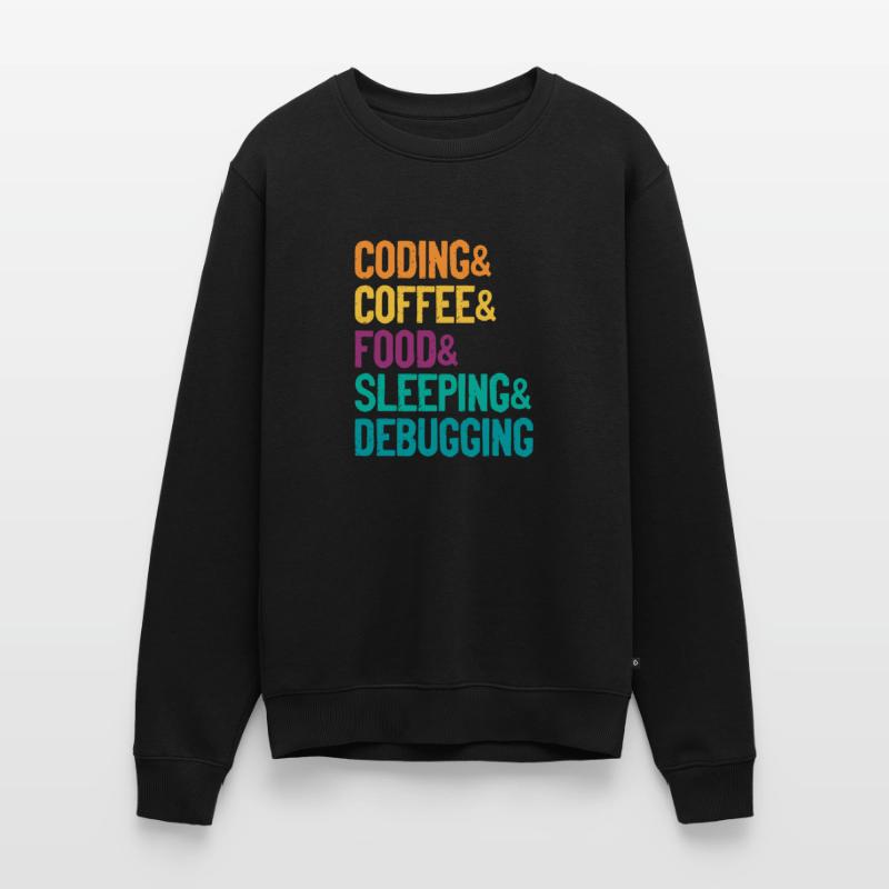 Coding Coffee Food Sleeping Debbuging Programmer C Männer Premium Bio Pullover