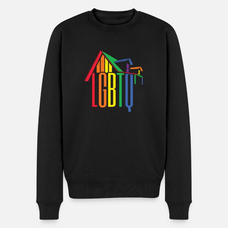 House Pride Lgbtq Rainbow Transgender Bisexual Lov - Männer Premium Bio Pullover - Schwarz