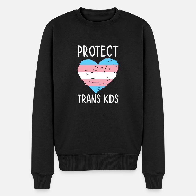 Protect Trans Kids Lgbtq Rainbow Pride Diversity Q - Männer Premium Bio Pullover - Schwarz