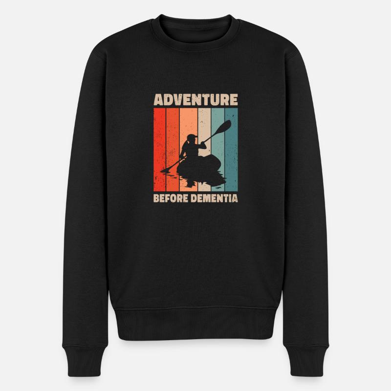Adventure Before Dementia Kayaking Canoeing Rowing - Männer Premium Bio Pullover - Schwarz