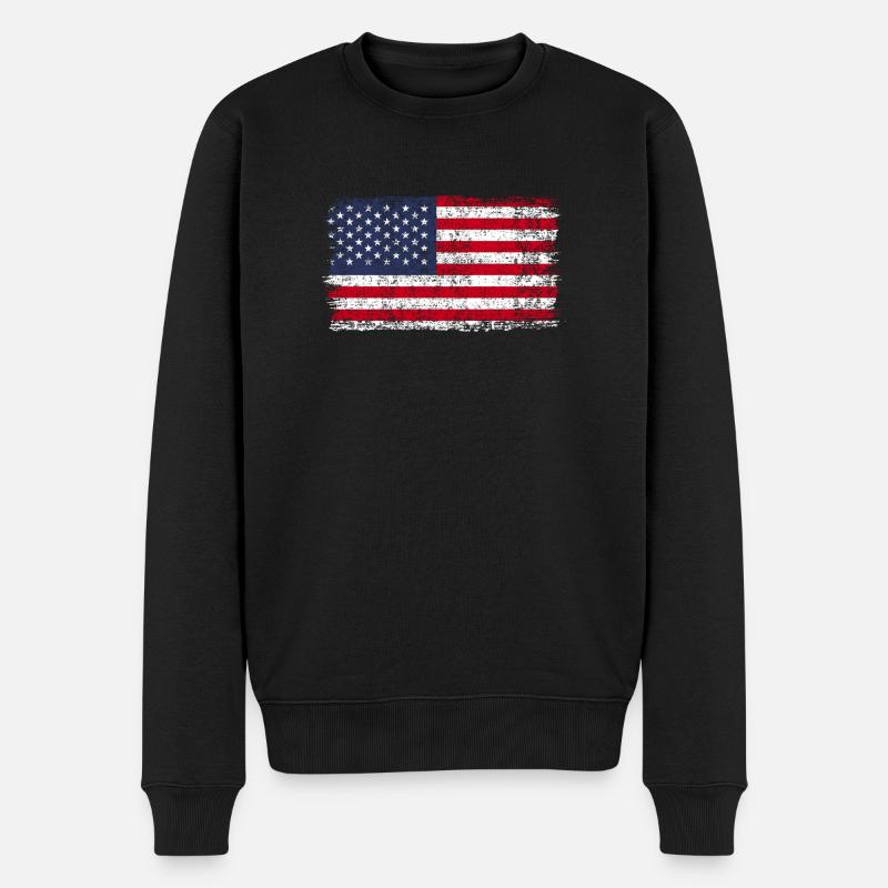Drapeau américain USA Drapeau américain Drapeau américain - Pull Premium bio Homme - noir