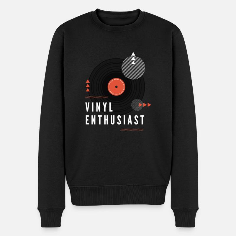 Passionné de vinyle - Pull Premium bio Homme - noir