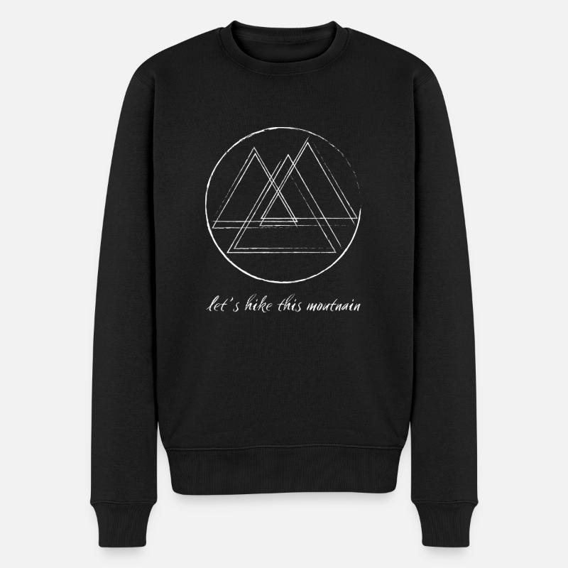 Berg / let's hike this mountain - Männer Premium Bio Pullover - Schwarz