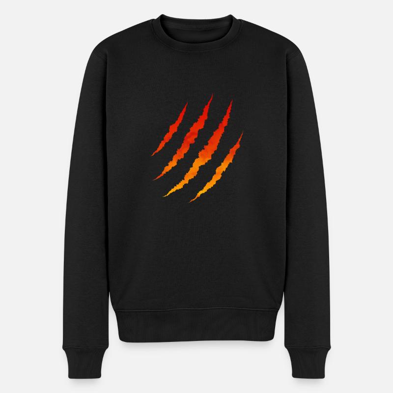 Fire scratches - Men's Premium Organic Jumper - black