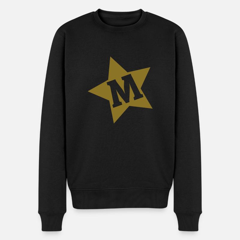 m_stars - Männer Premium Bio Pullover - Schwarz