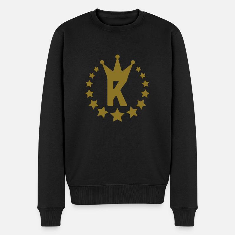 k_lettre_nom_couronne - Pull Premium bio Homme - noir