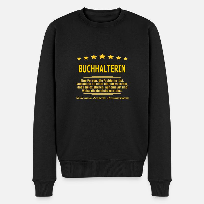 BUCHHALTERIN - Männer Premium Bio Pullover - Schwarz