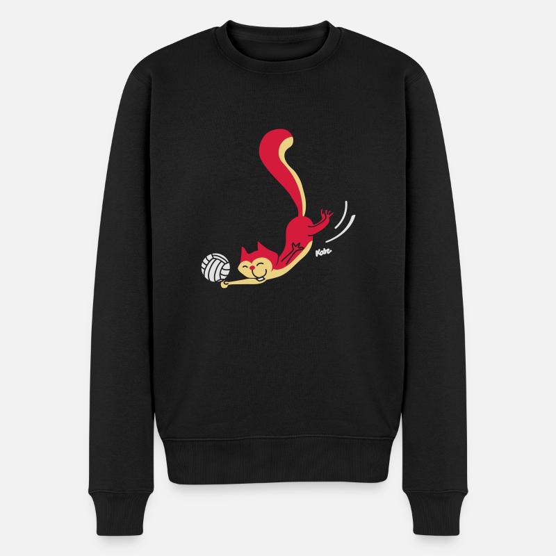 Beach Volley Eichhörnchen - Männer Premium Bio Pullover - Schwarz