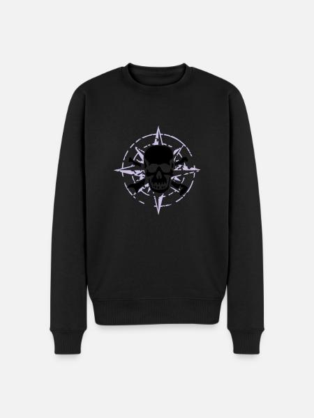 windrose_skull_02_a_2c - Pull Premium bio Homme - noir