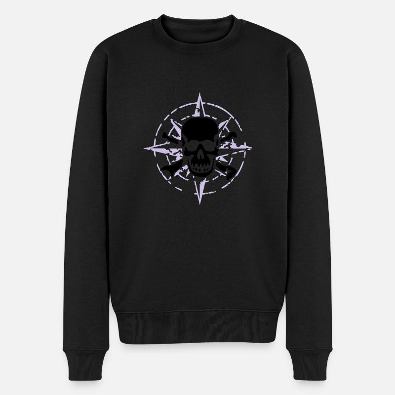 windrose_skull_02_a_2c - Pull Premium bio Homme - noir