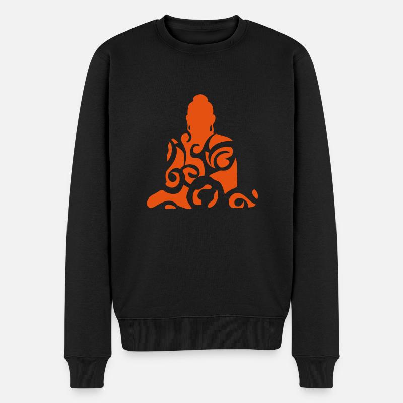 Buddhismus Buddha-Statue, Design, Kunst - Männer Premium Bio Pullover - Schwarz