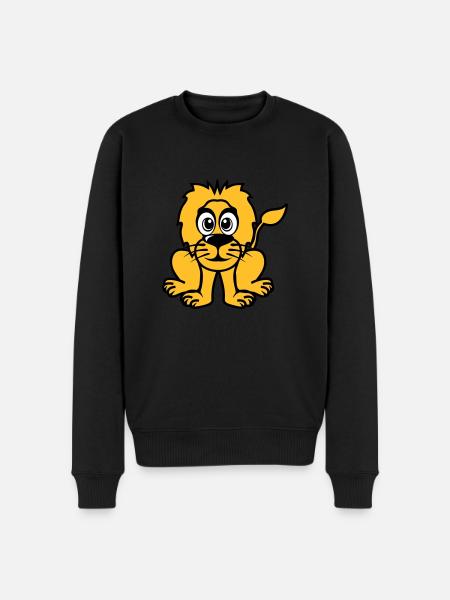 lion animals drawing - Men's Premium Organic Jumper - black