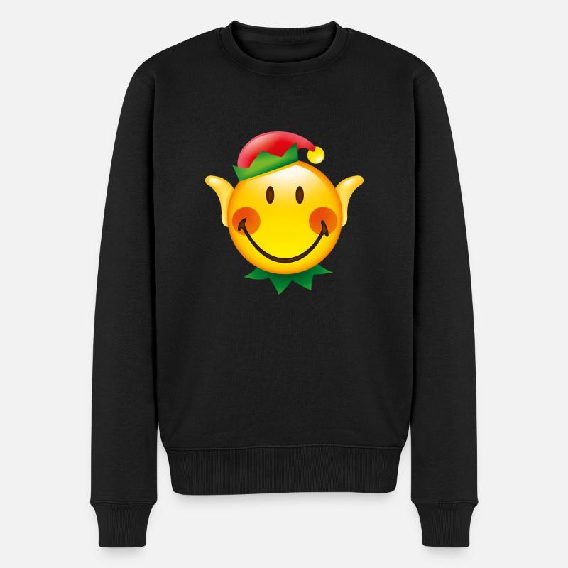 Smiley Glossy Christmas Elf - Pull Premium bio Homme - noir