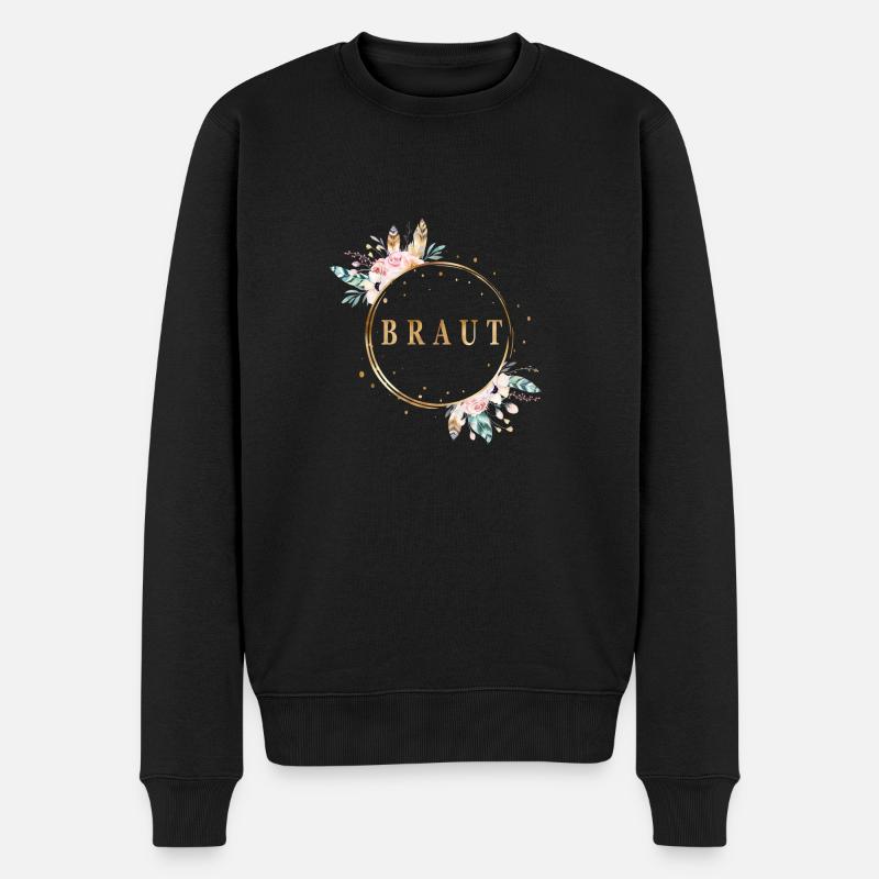 boho_braut - Männer Premium Bio Pullover - Schwarz
