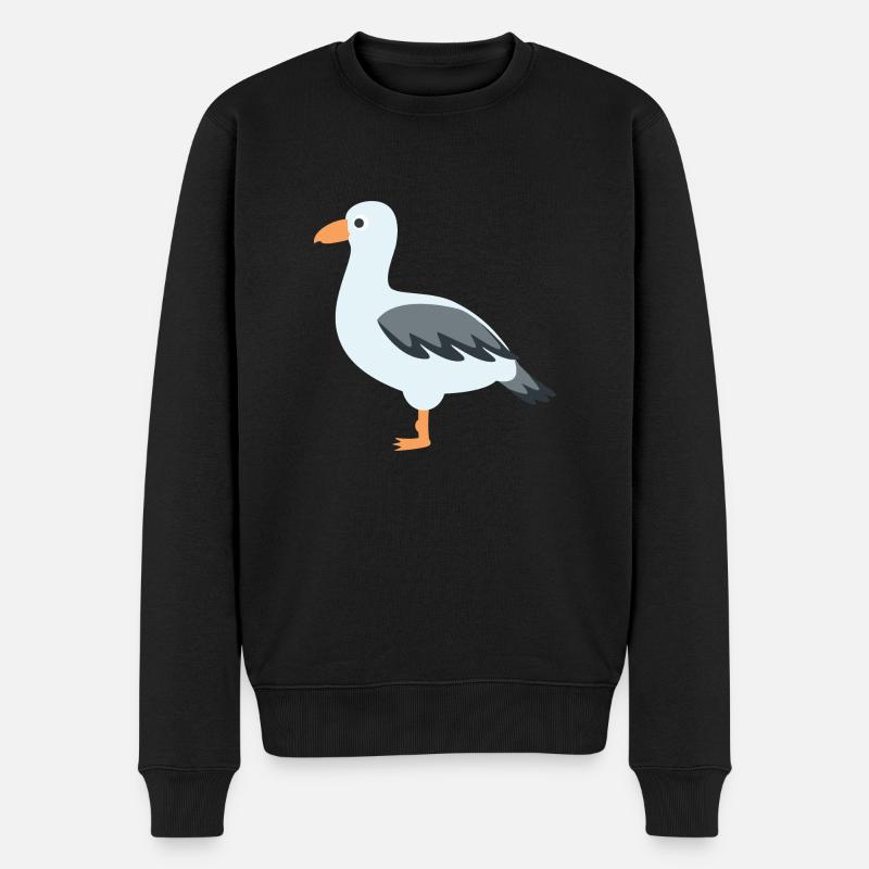 Möwe - Männer Premium Bio Pullover - Schwarz