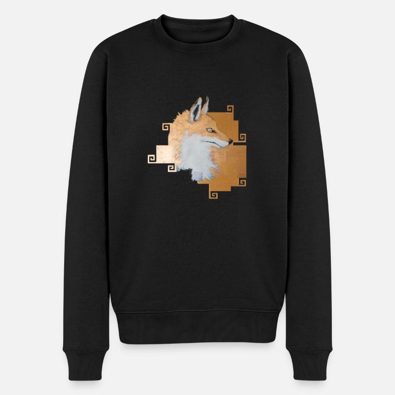 Fuchs Fox Fuchsornament Geschenk - Männer Premium Bio Pullover - Schwarz