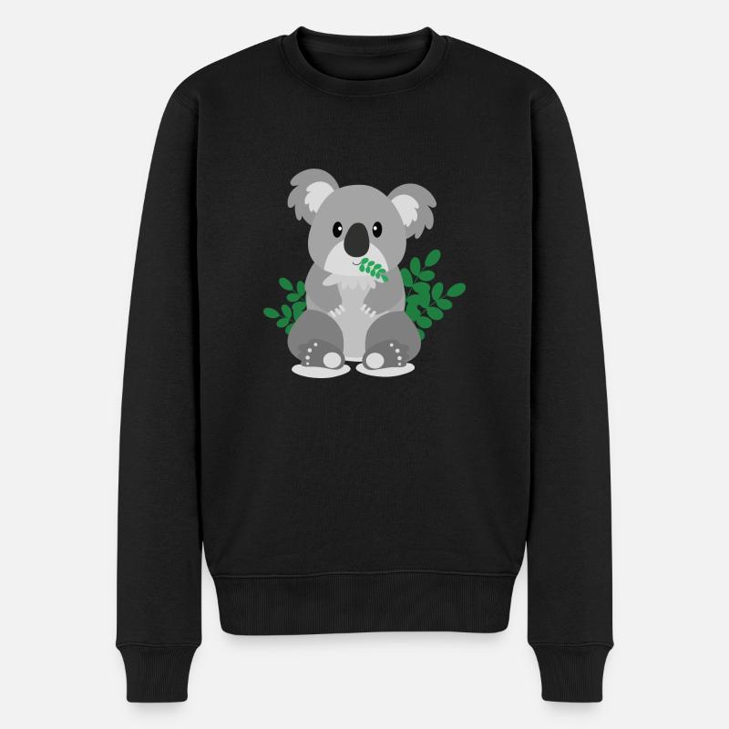 koala - Männer Premium Bio Pullover - Schwarz