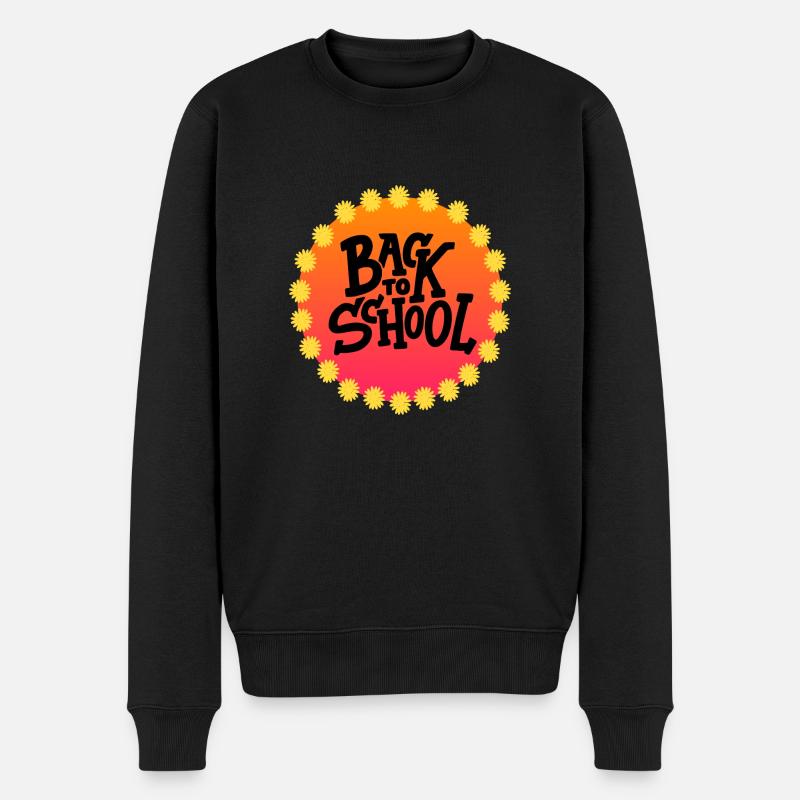 Back to School 60s 70s Flower Power - Pull Premium bio Homme - noir