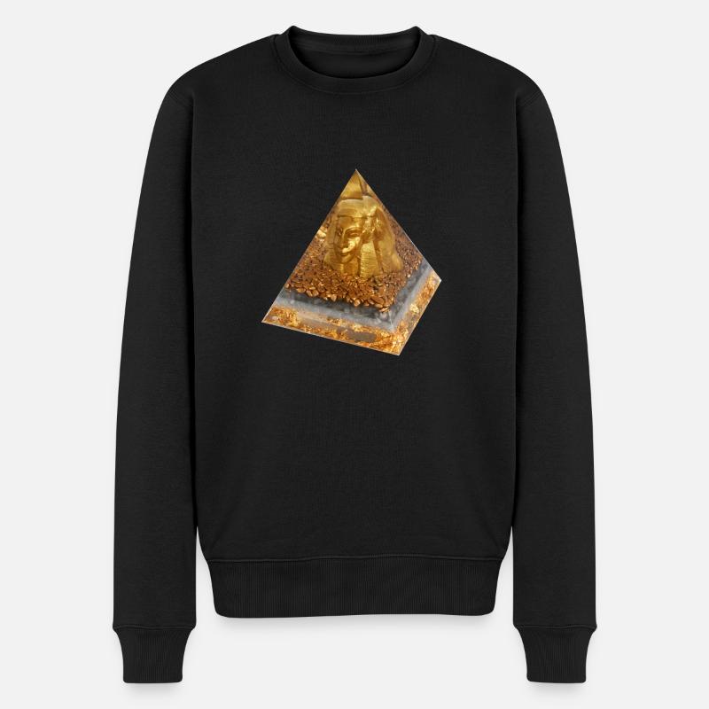 Pharao Echnaton- Pyramide - Männer Premium Bio Pullover - Schwarz
