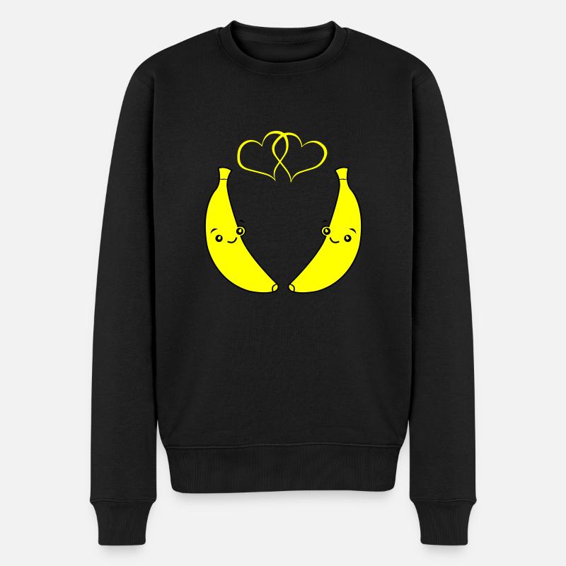 Bananas in Love - Männer Premium Bio Pullover - Schwarz