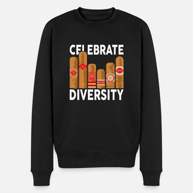 Cigar Celebrate Diversity - passion cigar - Männer Premium Bio Pullover - Schwarz