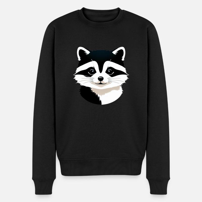 Waschbären süßer Cartoon Waschbär 6 - Männer Premium Bio Pullover - Schwarz