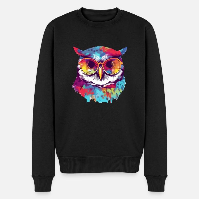 Ikou l'hibou - Pull Premium bio Homme - noir