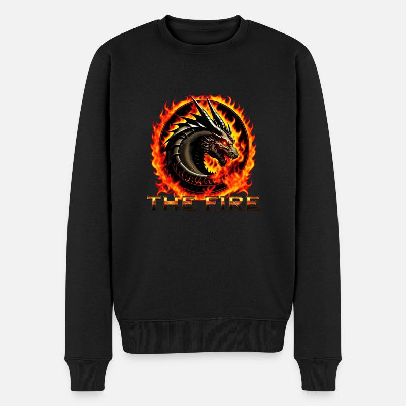 THE FIRE - Männer Premium Bio Pullover - Schwarz