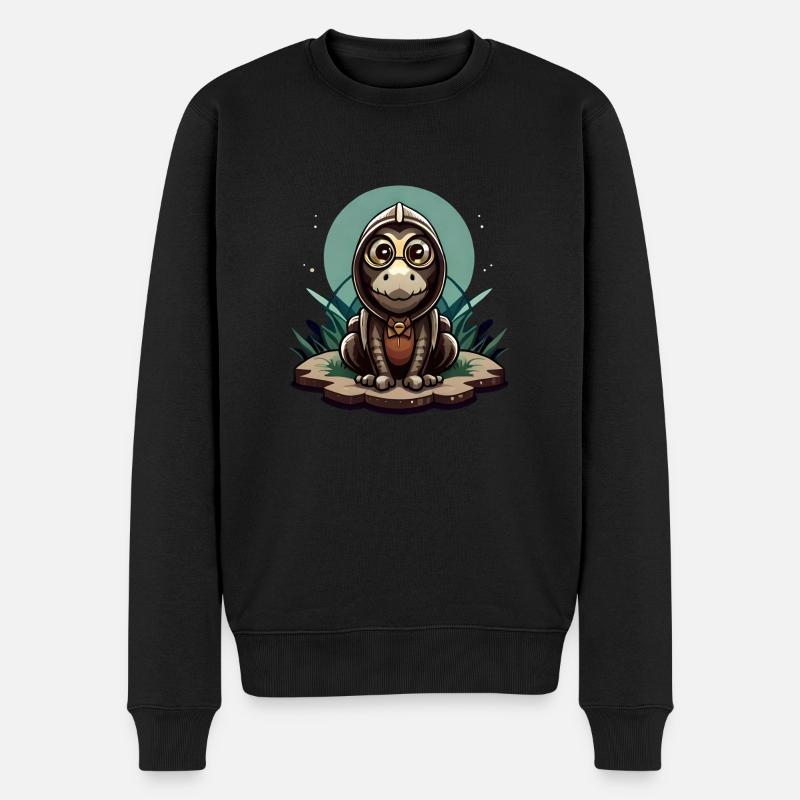 Niedlicher Dinosaurier - Männer Premium Bio Pullover - Schwarz