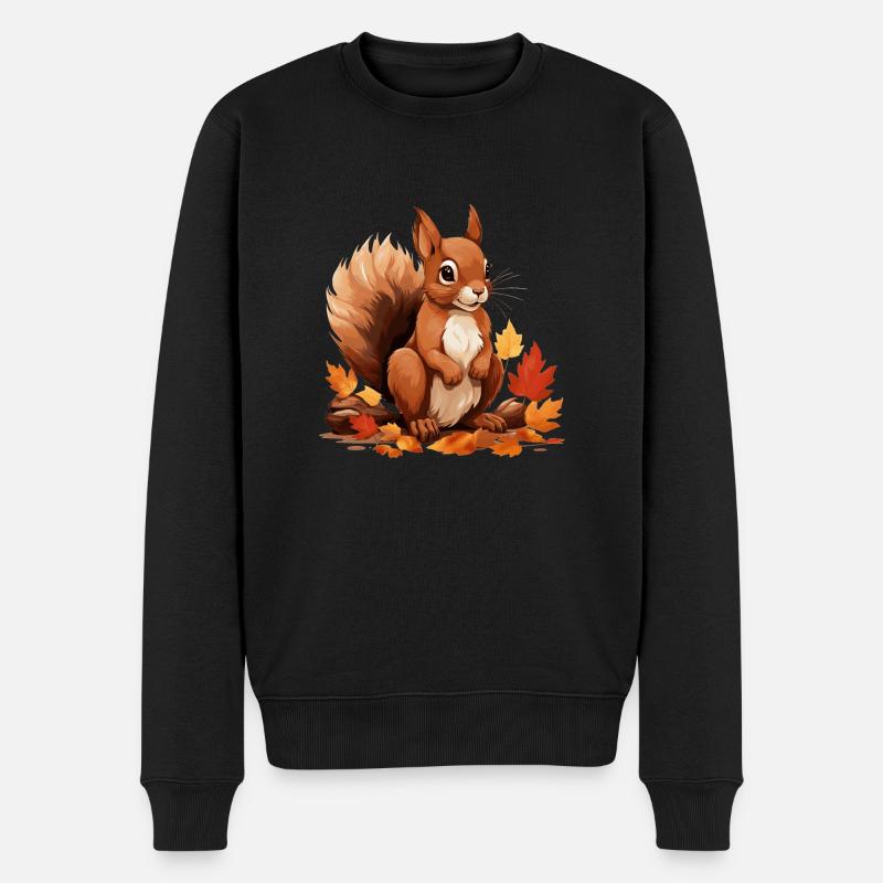 lille egern - Økologisk premium-sweatshirt til mænd - sort