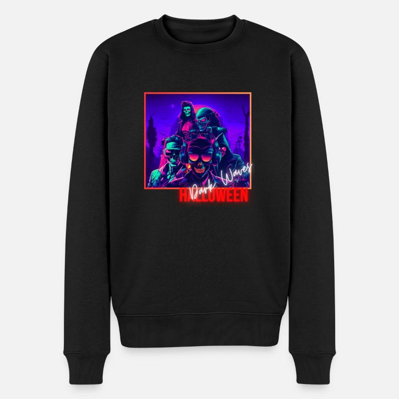 Dark Waves - Männer Premium Bio Pullover - Schwarz