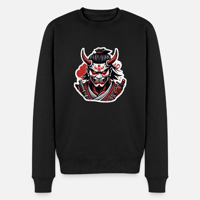 guerrier samourai - japon - demon - Pull Premium bio Homme - noir