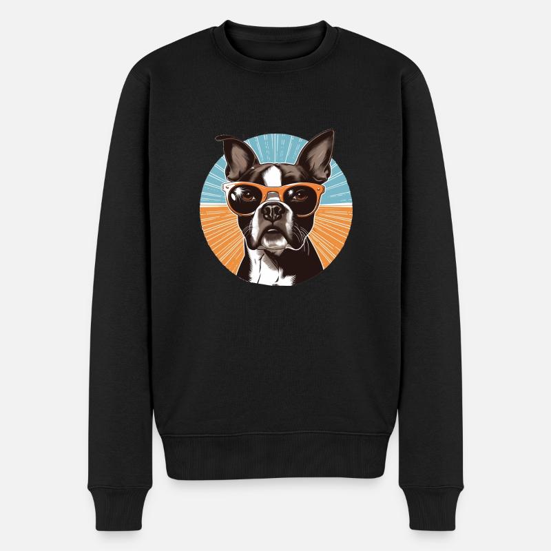Boston Terrier - Pull Premium bio Homme - noir
