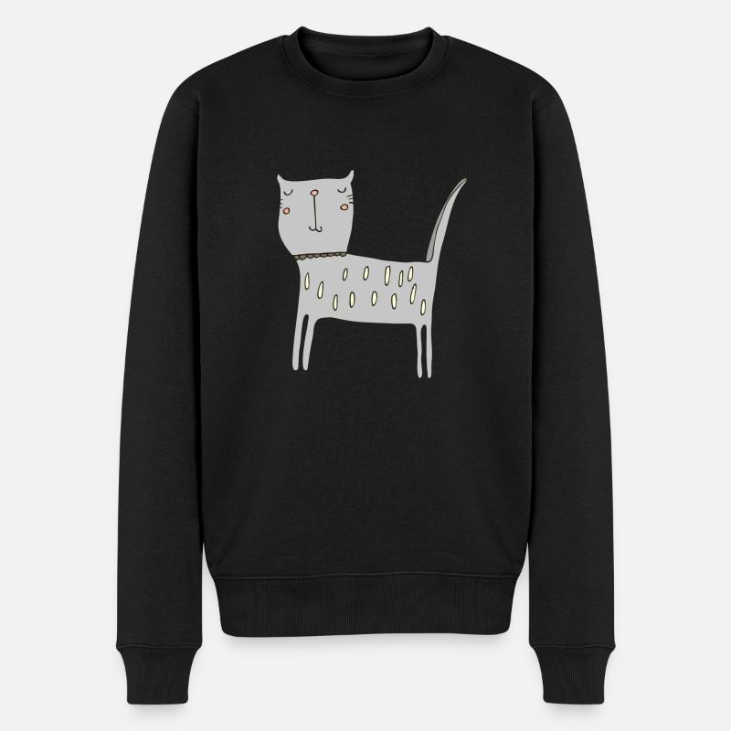Gris chat - Pull Premium bio Homme - noir