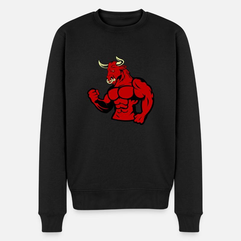 stier - Männer Premium Bio Pullover - Schwarz