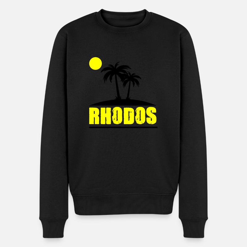 rhodos - Männer Premium Bio Pullover - Schwarz