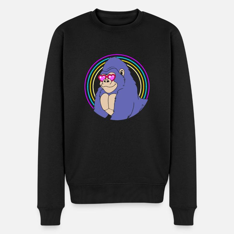Gorilla - Männer Premium Bio Pullover - Schwarz