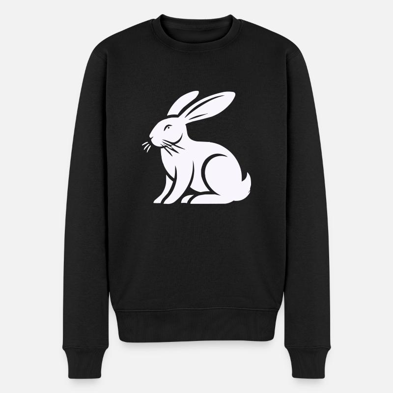 hase kaninchen - Männer Premium Bio Pullover - Schwarz