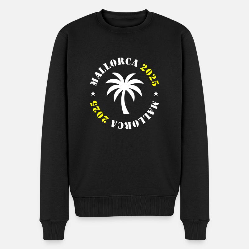 Majorque 2025 Palmier - Pull Premium bio Homme - noir