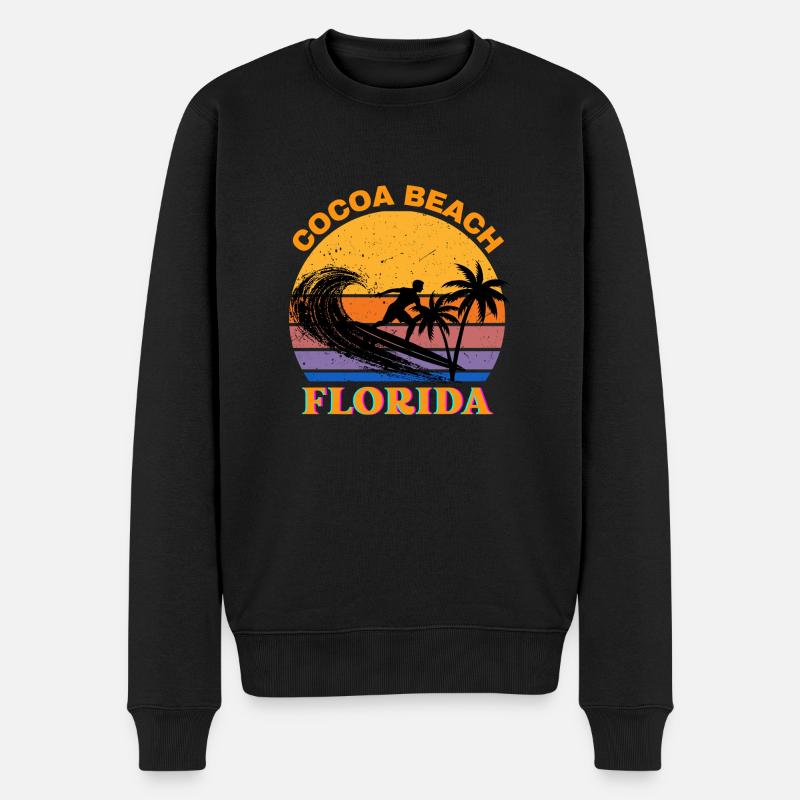 Surf Floride - Pull Premium bio Homme - noir