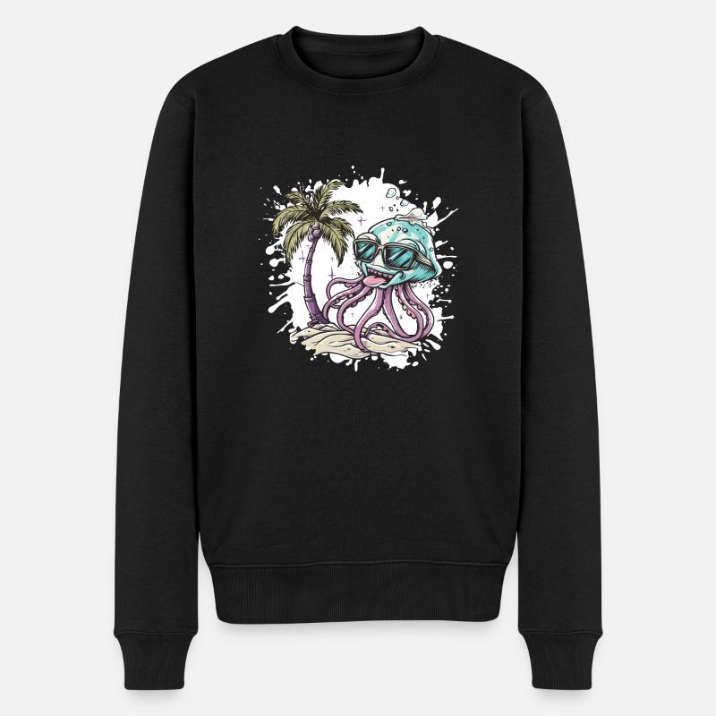Vacances d’été aux méduses - Pull Premium bio Homme - noir